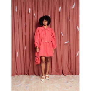 NWT Sister Jane bright pink puff sleeve voluminous Parakeet Bow Mini dress